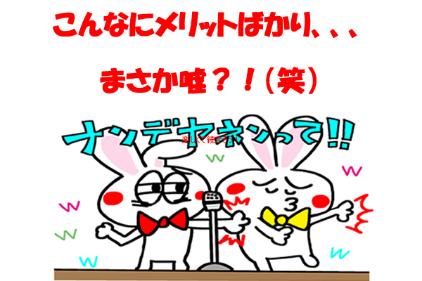 こんなにメリットばかり、、、まさか嘘?!(笑)